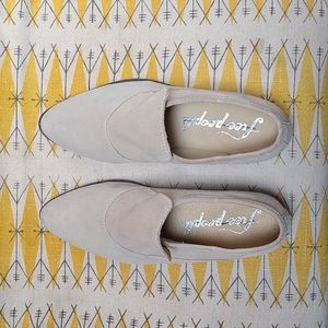 Free People ivory suede slip-on shoe, euro size 39 or 8.5 b